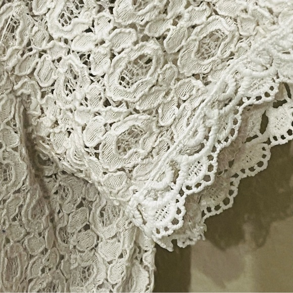 Umgee Women's White Lace Floral Embroidered Boho CottageCore Cottonblend Top Lg - Picture 8 of 8